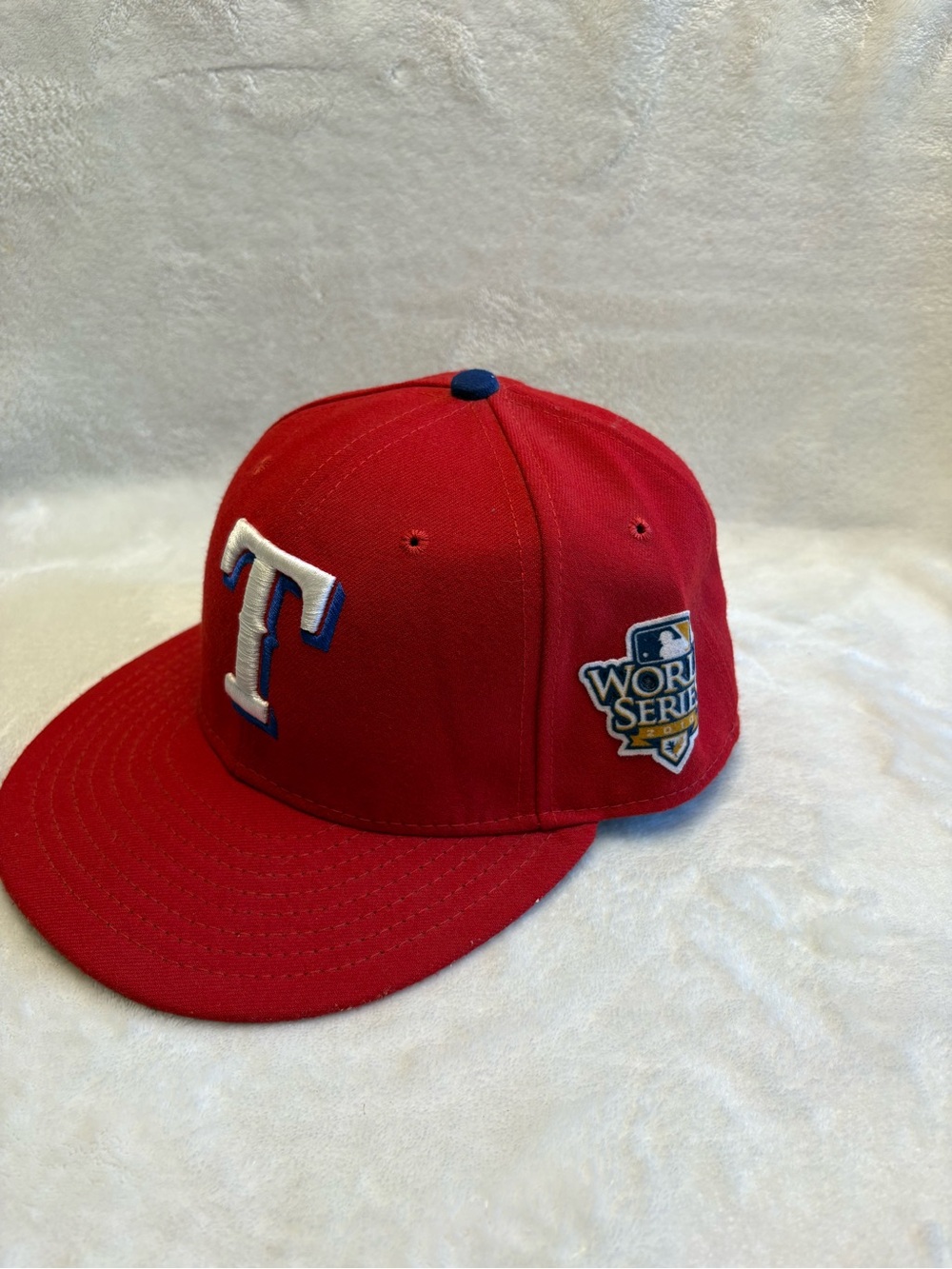 Texas Rangers New Era 2010 World Series Fitted Sz 6 7/8 Red 59Fifty Baseball Cap